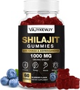1000 MG Gummées Shilajit, Gummées Shilajit Organiques avec 85+ Trace Minerals, Acide Fulvic, Shilajit pour hommes et femmes, Résin Shilajit, Shilajit Himalayan Organique pour l'énergie, Cerveau, Immunité, 60 Compte