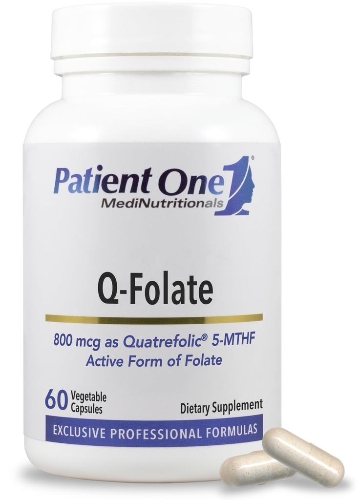 Patient Un Q-Folat 800mcg.com Supplément pour soutenir l'énergie, et la santé du cerveau et du coeur. * Avec le Q-Folat 5-MTHF.