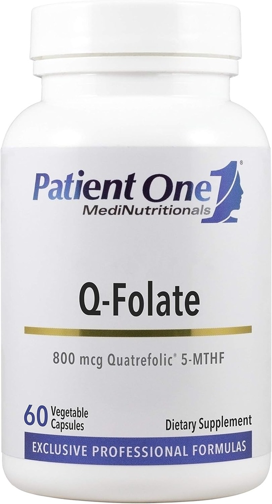 Patient Un Q-Folat 800mcg.com Supplément pour soutenir l'énergie, et la santé du cerveau et du coeur. * Avec le Q-Folat 5-MTHF.