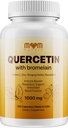 Quercetin avancé avec Bromelain - 120 Capsules avec Elderberry, Sting Nettle, Resvératrol, Zinc, Vitamine C & D - Fabriqué aux États-Unis