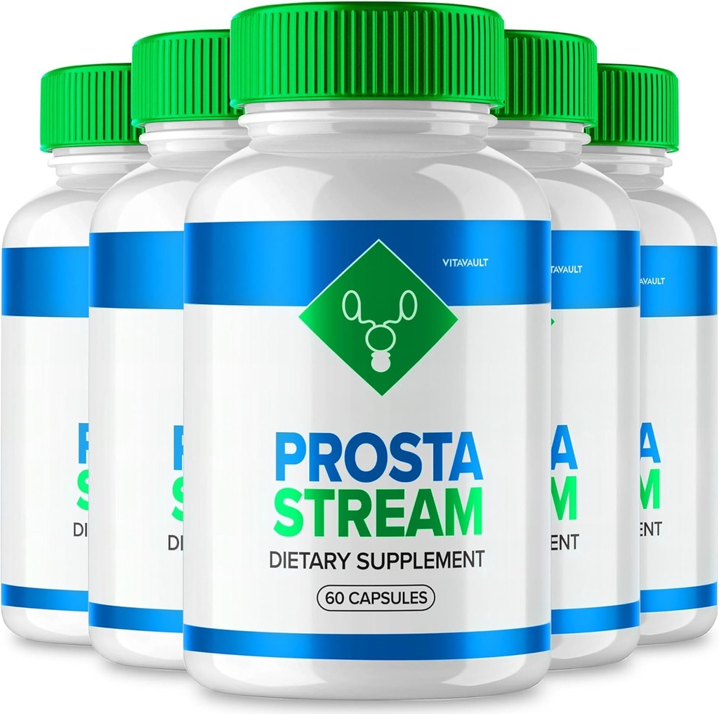 (5 Pack) Capsules Prosta Stream pour le soutien de la prostate, Prostastream complément alimentaire avec formule améliorée pour les hommes, 300 Capsules Total