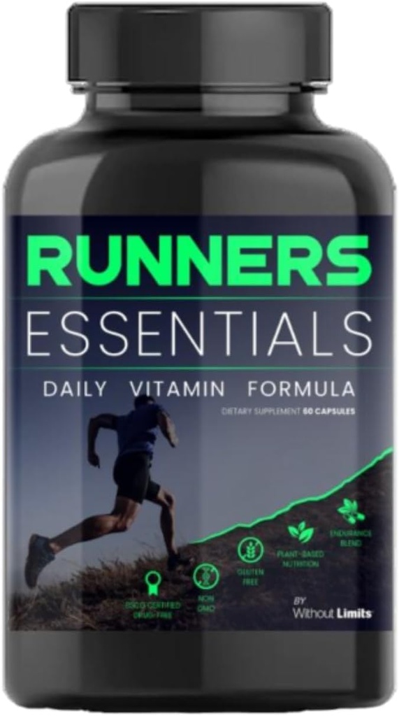 Sans limites Les essentiels des coureurs Formule quotidienne de vitamine - Les coureurs Vitamine quotidienne - Un mois d'approvisionnement - 60 capsules