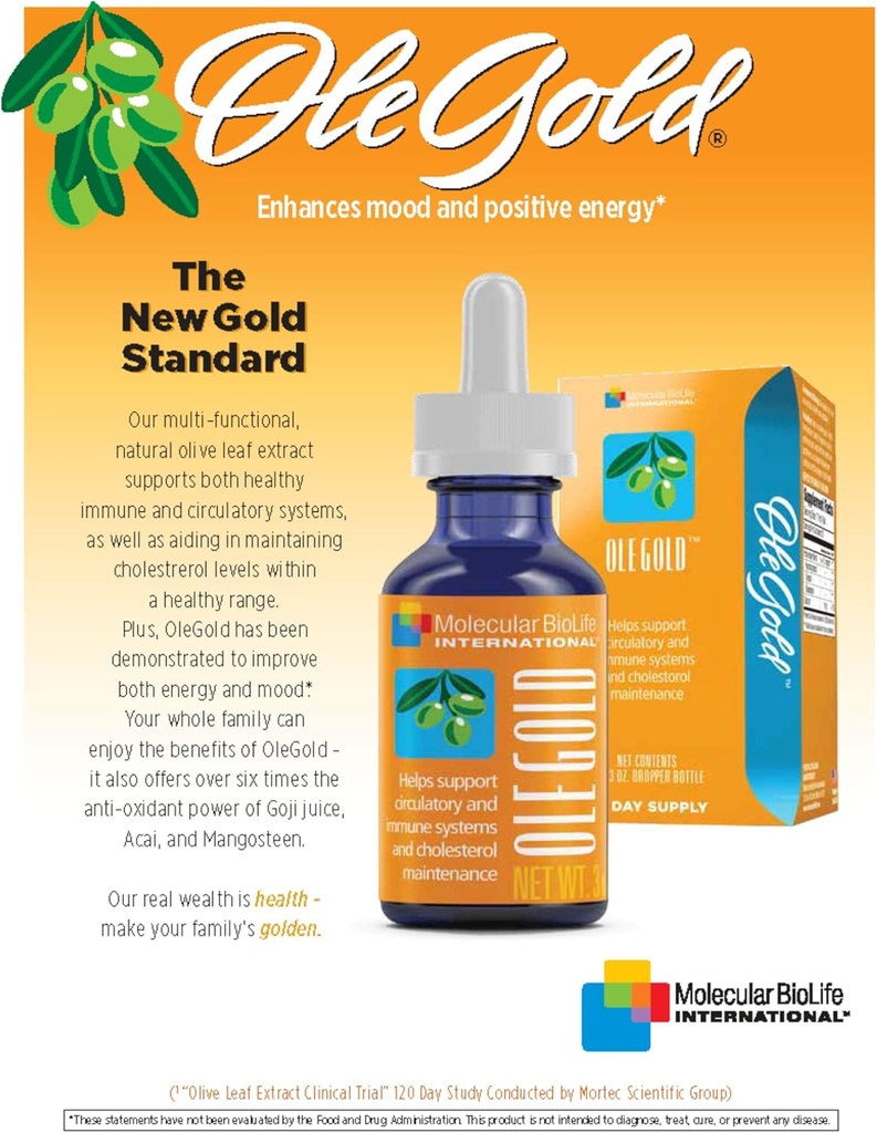 Extrait de feuille d'olive liquide OleGold - Hydroxytyrosol, Tyrosol et Oleuropein