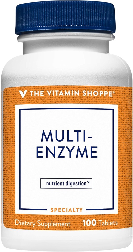 La vitamine Shoppe Multi Enzyme - Aide à soutenir la digestion et l'absorption des protéines, glucides et graisses (100 comprimés)