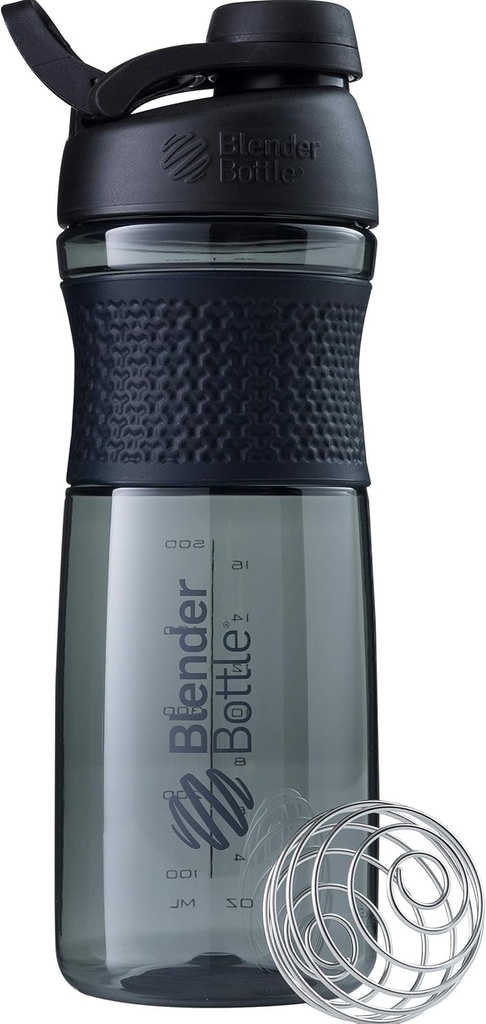 BlenderBottle SportMixer Shaker Bouteille parfaite pour les shakes protéiques et préentraînement, 28-Ounce, noir