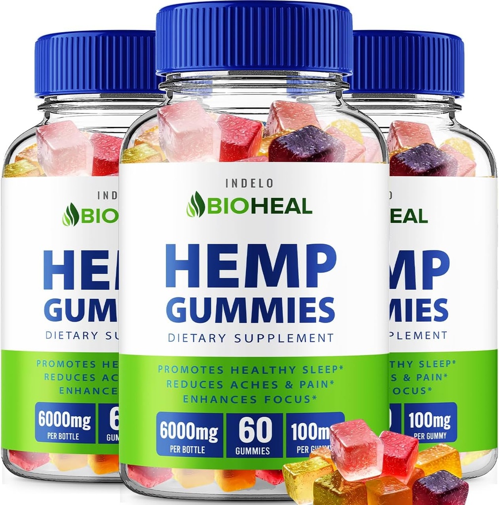 Gommies de chanvre BioHeal - avec extrait de chanvre Gommies de chanvre BioHeal Supplément à base de plantes acouphènes, soutien à la santé et au mieux-être, tous les Gommy de chanvre Natual Formule avancée (3 Pack - 180 Gommies)