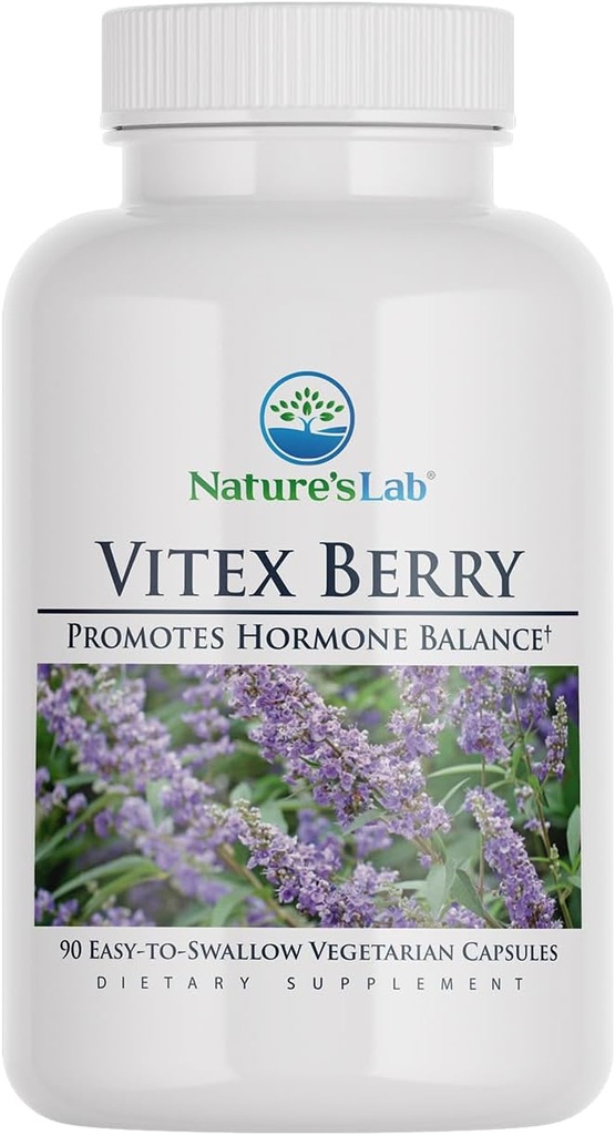 Nature's Lab Vitex Berry 500mg - Supporte une humeur positive* - 90 capsules (90 jours d'approvisionnement)
