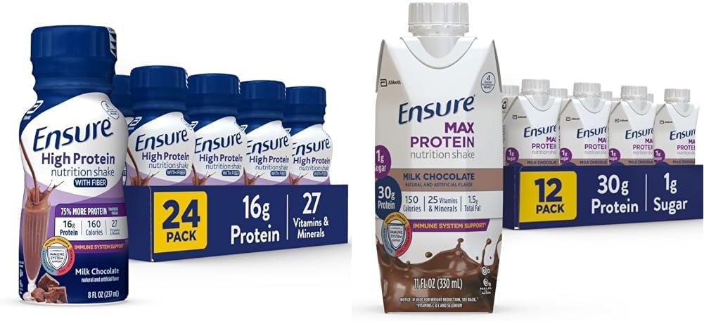 S'assurer qu'une forte teneur en protéines agite la nutrition avec les fibres et les protéines maximales agiter avec 30g de protéines, 1g de sucre, haute teneur en protéines agiter, chocolat au lait, 11 Fl Oz (paquet de 12), liquide, halal