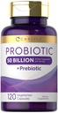 Carlyle Probiotiques avec des prébiotiques (120 capsules) 50 milliards d'organismes actifs (50 milliards) Sans OGM et sans gluten