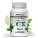 American Nutriceutics – Essential Detox – 60 capsules végétariennes – Detox corps entier formulé professionnellement – Nettoyez naturellement, purifiez et renouvelez – Detox très efficace