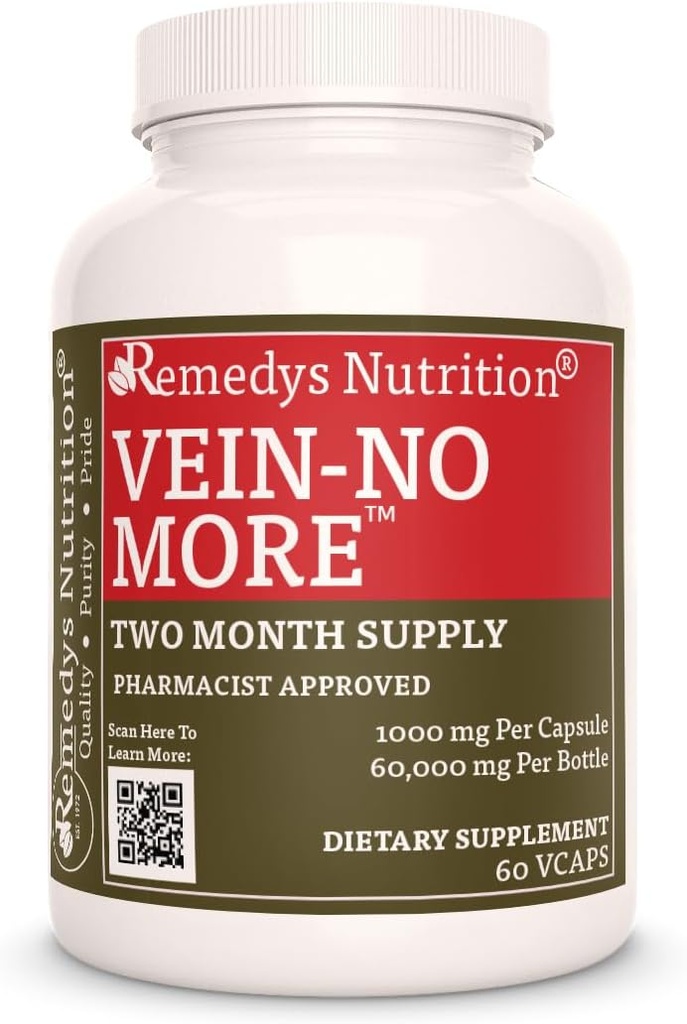 Remèdes Nutrition Vein Non Plus de 1 000 mg, 60 capsules végétales supplément alimentaire à base de plantes