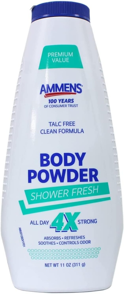 Ammens Douche en poudre médicamentée frais 11 oz (paquet de 2)