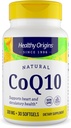 Healthy Origins® CoQ10 100 mg – Ubiquinone trans-isomère naturelle – levure fermentée, soutient la santé cardiaque et l'énergie cellulaire – non-OGM 30 Softgels