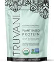 Truvani Vegan Powder Protéines de pois 20g Protéines organiques à base de plantes Keto , sans gluten et sans lait , faible teneur en glucides Pas de sucre ajouté Chocolat menthe 20 portions