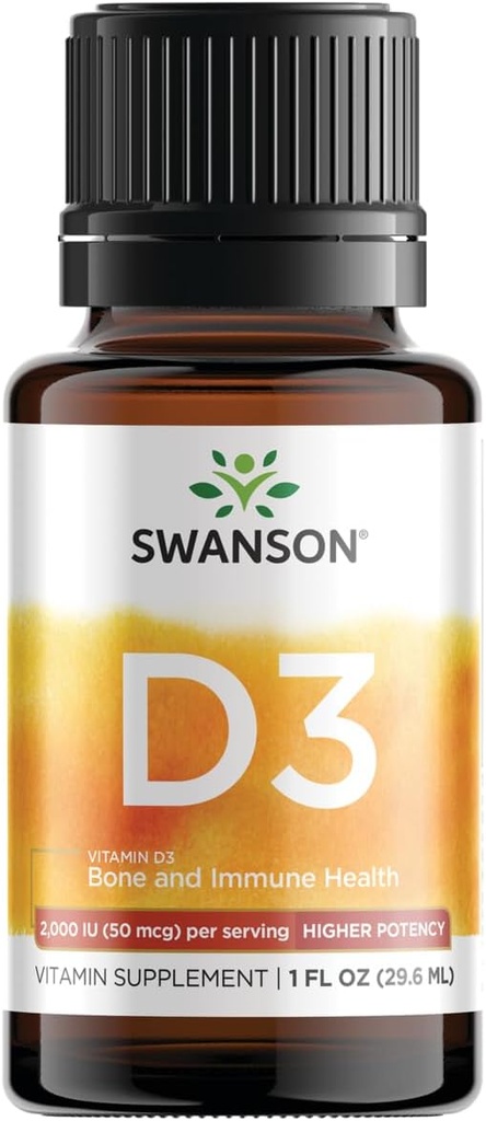 Swanson Vitamine D3 gouttes liquides 400 Iu (50 mcg) 1 fl once (29,6 ml) Liquide
