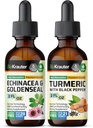 Echinacée avec Teinture de Seaux d'Or 2 Fl. Oz. & Teinture de Turmère 2 Fl. Oz.
