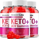 (3 Pack) Metabolix Labs Keto ACV Gummies - Formule avancée Metabolix Keto Plus Gestion du poids ACV Gummies Apple Cider Vinegar Metabolix ACV Dietary Supplément Hommes Femmes (180 Gummies)
