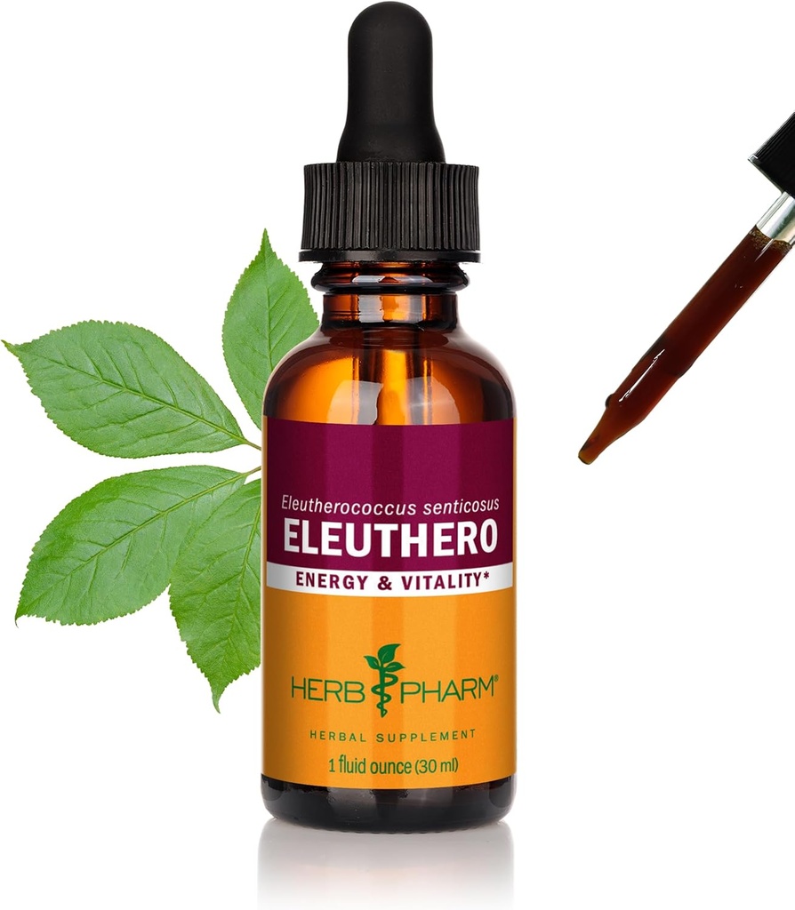Herb Pharm Extrait liquide de racine Eleuthero pour l'énergie et l'endurance, alcool de canne, 1 once