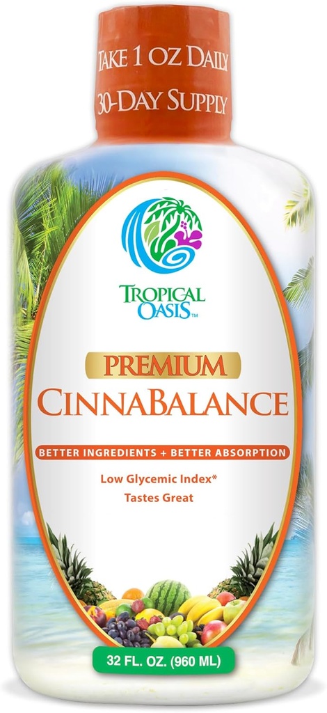 Cinnabalance – supplément de cannelle liquide avec écorce de cannelle, Aloe Vera, racine de gingembre, thé vert et antioxydants - 32 oz, 32 portions