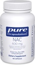 Encapsulations pures NAC 600 mg - N-acétyl Cysteine Supplément NAC pour la santé pulmonaire et immunitaire, le soutien du foie et les antioxydants* - avec N-acétyl-L-Cysteine libre - 90 capsules