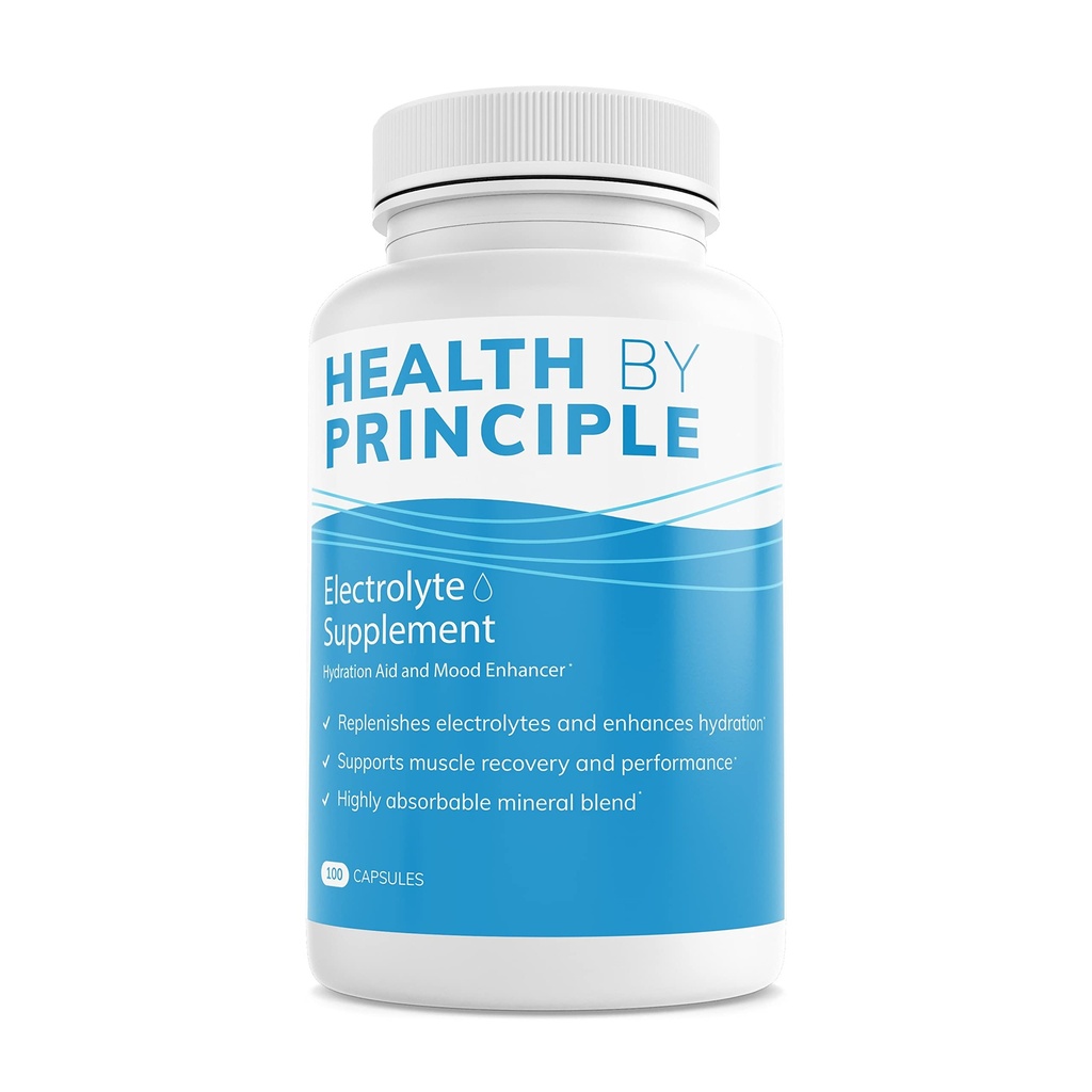 Supplément électrolytique (No Iodine) – Prévention des crampes musculaires, réhydratation rapide -100 Capsules de Veggie faciles à avaler