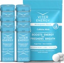 Viter Energy Original Caffeine Mentes Wintergreen Flavor 6 Pack et 1/2 livres sac en vrac - 40mg caféine, B vitamines, sans sucre, végétalien, puissant booster d'énergie pour la concentration et l'alerte