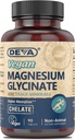 DEVA Magnésium végétalien Glycinate 300mg par portion avec Trace Minerals, Absorption plus élevée, Magnésium chélaté, 90 comprimés