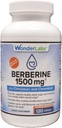 Wonder Laboratories Surperior Absorption Berberine HCL 1 500mg + cannelle, chrome et BioPerine Maintenance pour le glucose, le coeur et le système immunitaire Santé sans gluten et OGM - 120 capsules