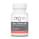 Allergy Research Group Zinc Citrate Supplement - Zinc pour hommes et femmes, Immune Support, Pure, Bien Absorbé, Bien toléré, Trace Mineral, 50mg Capsules végétariennes - 60 Compte