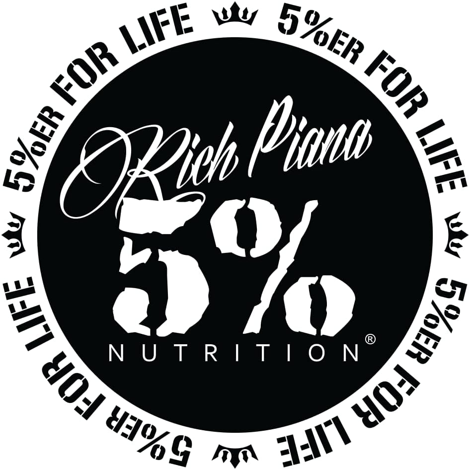 Rich Piana 5% Nutrition 5% ERFORLIFE Black w/White Trim 4-inch Circle Decal #2