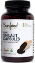 Sunfood Superfoods Shilajit Capsules - Pure résine Shilajit pour les femmes et les hommes, extrait himalayen antique avec acide fulvic, minéraux, pilules en poudre Shilajit - 90 capsules