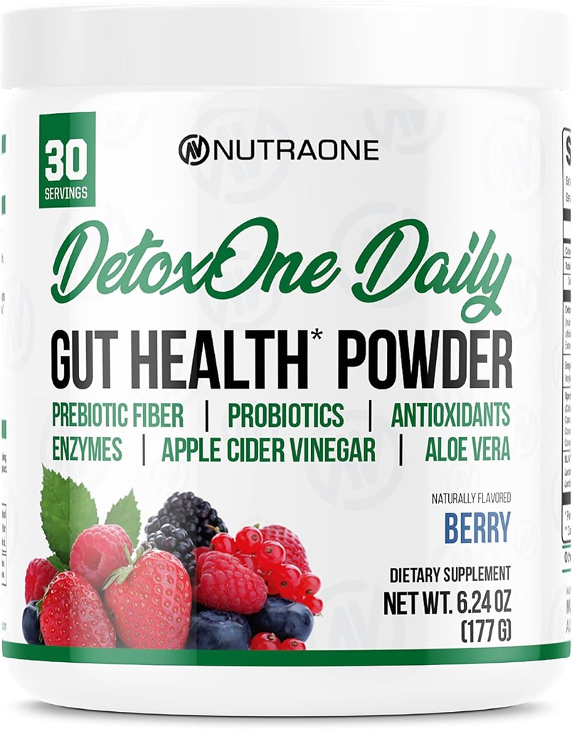 DetoxOne Daily Gut Health Powder for Weight Loss.Le nettoyage quotidien detox soutient la fonction digestive normale/santé.