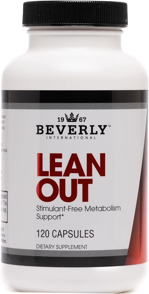 Beverly International Lean Out 120 caps. Fat Burner with Metabolic Support. Lipotropics. Choline, Carnitine, Chromium. Stimulant-Free Belly Fat Burner. Get Leaner. Use AM & PM, Stackable Diet Pills.