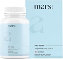 Mars Sea Moss Caps Surge Natural (60N)- Emballé avec 84 minéraux essentiels-- Alimenté avec huile de graines noires, surgemax et vitamine D3--