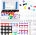Kit de modèle moléculaire Swpeet 307 Pcs pour la chimie organique et inorganique - Chimie Ensemble de modèle moléculaire étudiant et enseignant - 126 atomes et 30 orbitaux et 150 liens et 1 outil de suppression de lien court
