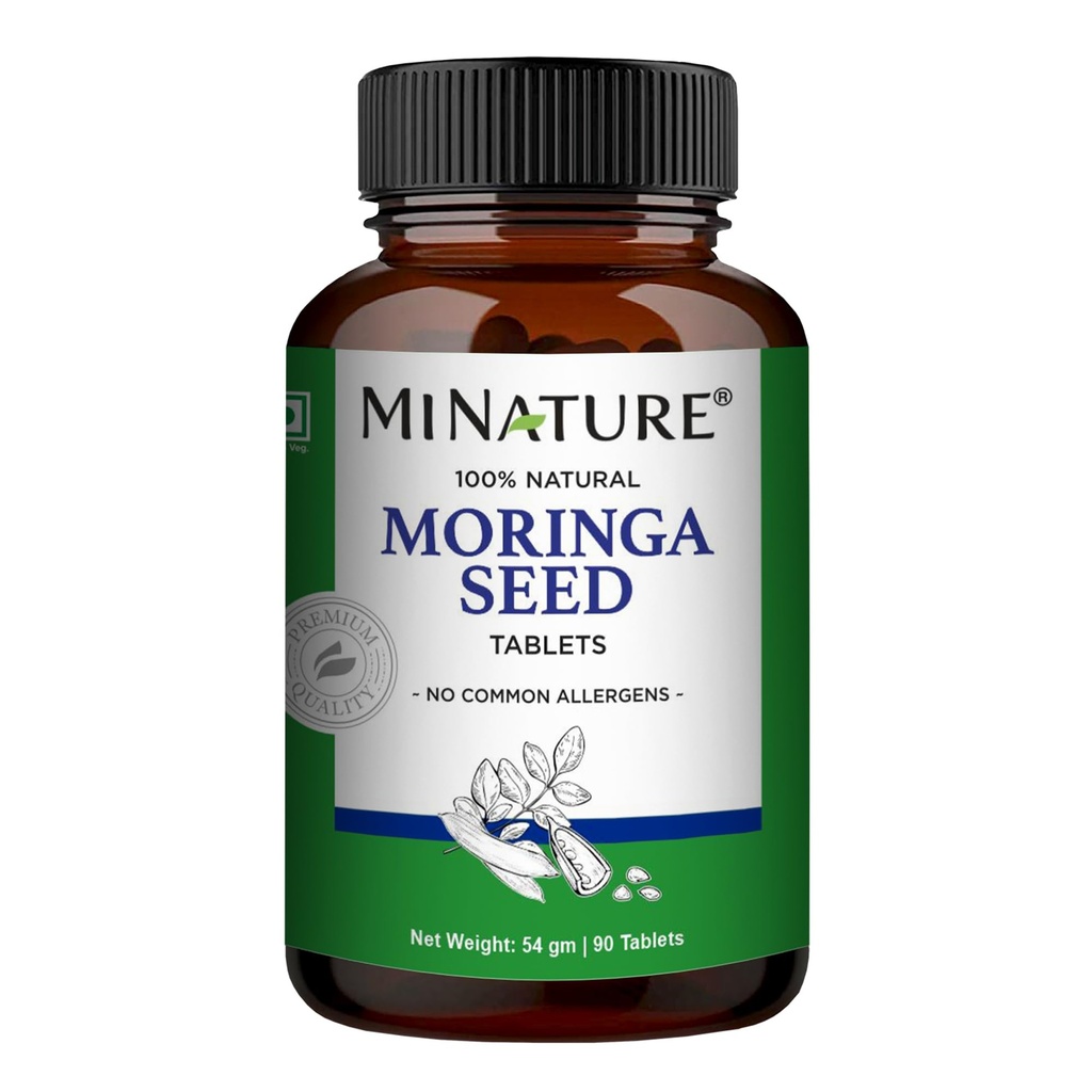 Minature Moringa Seed 90 Comprimés $1000 mg $ 45 Jours d'approvisionnement $ Vegan de l'Inde