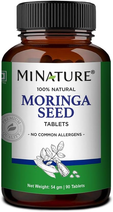 Minature Moringa Seed 90 Comprimés $1000 mg $ 45 Jours d'approvisionnement $ Vegan de l'Inde