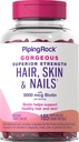 Piping Rock Peau et ongles Vitamines pour les femmes et les hommes 165 Softgels 5000 mcg de Biotine Extra Strength avec de l'Argan et de l'huile de coco