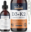 Vitamine D3 K2 gouttes liquides D3 5 000 UI + K2 MK-7 200mcg Max Absorption Immune Support pour les enfants et les adultes