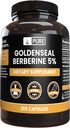 PURE ORIGINAL INGRÉDIENTS Goldenseal Berberine No Magnésium or Rice Fillers, Toujours pur, Lab Vérifié (365 comte)
