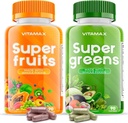 Vitamax Super Fruits et Légumes – Vitamines et Minéraux Superalimentaires – 90 Capsules de Véggie et 90 Fruits pour Femmes, Hommes et Enfants - Sans Soy – Fabriqué aux États-Unis
