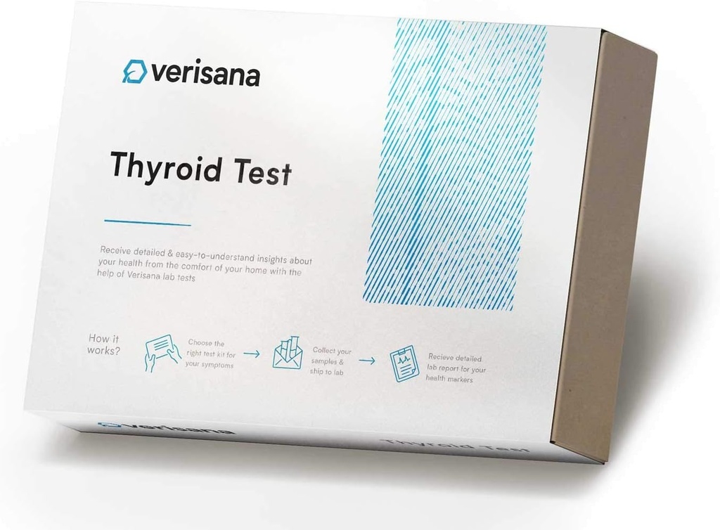 Test complet de la thyroïde de Verisana – Analyse du sang discret et précis pour les fonctions de la thyroïde – Mesures 4 Hormones et marqueurs principaux de la thyroïde
