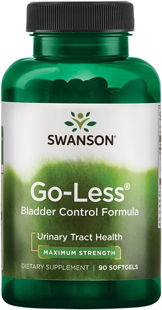 Swanson Go-Less Bladder Formule de contrôle - favorise la santé du trac urinaire et le soutien de la vésicule saine - Supplément naturel pour les adultes avec extrait de graines de citrouille - (90 Softgels) 1 Pack