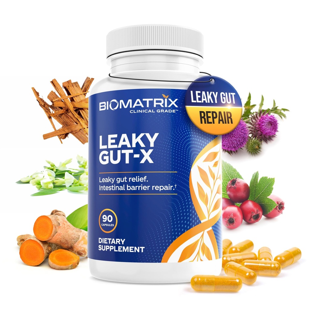 Supplément de réparation intestinal avec de la glutamine et des herbes pour Gut de fuite, soutien prébiotique, soulagement du blottis, gaz, constipation