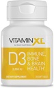 OmegaXL VitamineXL D3 Haute puissance Vitamine quotidienne D 5000 UI 125mcg Supplément de soutien immunitaire - favorise la fonction musculaire saine et les os forts - non-OGM, sans gluten - 30 softgels
