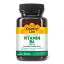 Country Life Vitamine B-6, Haute puissance, soutient l'énergie et le système nerveux, 200mg, 90 Capsules Vegan, certifié sans gluten, certifié végétalien, certifié halal...