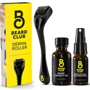 The Beard Club Derma Roller, Growth Oil & Cleansing Spray pour visage, corps et scalp - Microneedling pour hommes et femmes avec 540 microneedles de titane
