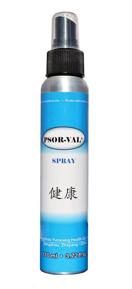 PHOR-VAL Spray de soulagement des troubles de la peau du Pyrithione de zinc à action rapide pour les symptômes du psoriasis, de la dermatite et de l'eczéma (3,72 Fl Oz/110ml)