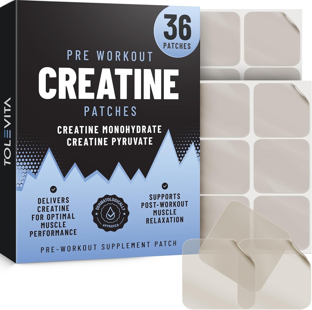 Pré-entraînement Patchs créatine - 36 Pcs de Creatine Monohydrate et pyruvate de Creatine