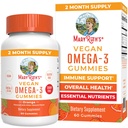 MaryRuth Organics Vegan Omega 3 Gummies pour les adultes. 2 mois d'approvisionnement Supplément sans sucre avec vitamine C. Huile de lin.